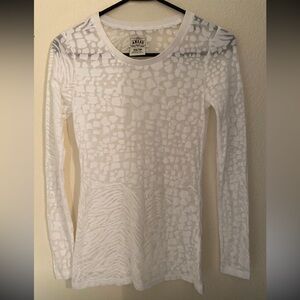 Ariat Sheer White LS Cover with Cheetah and Tiger Accents, size XS, NEW, rare!